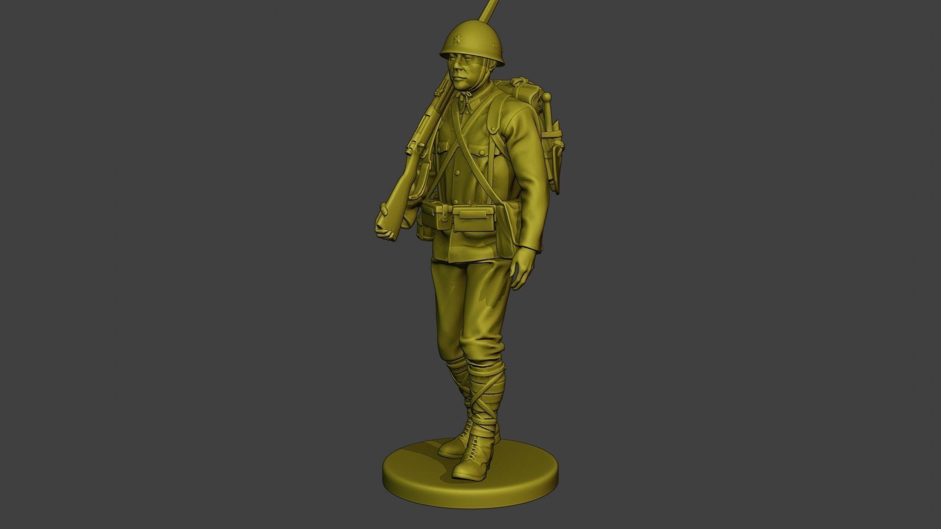 Japanese soldier ww2 Walk J1 3D print model_2
