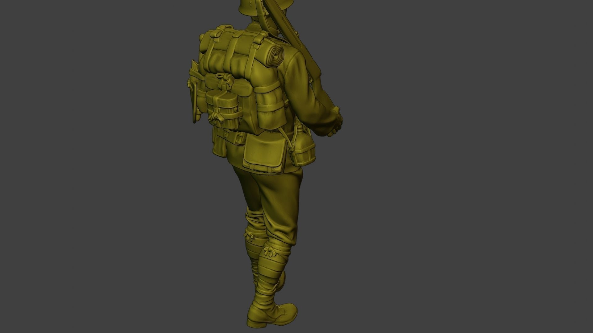 Japanese soldier ww2 Walk J1 3D print model_24