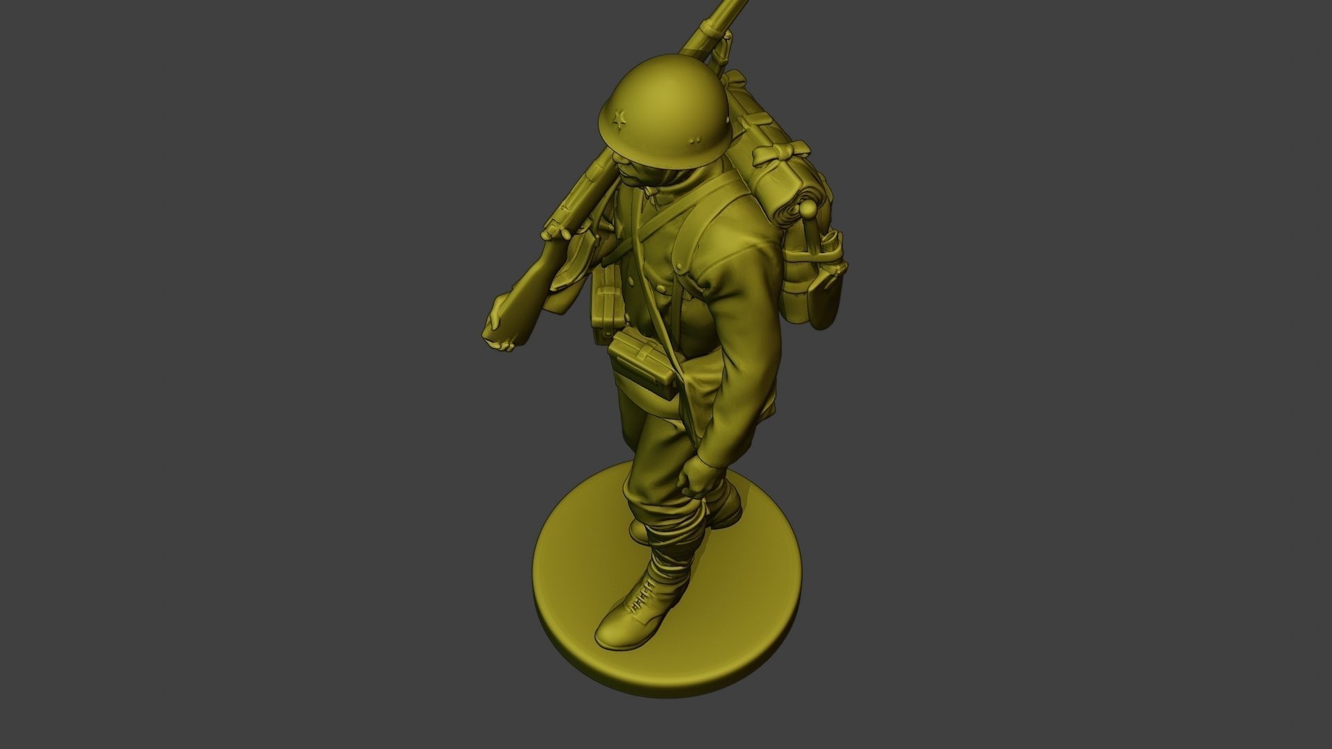 Japanese soldier ww2 Walk J1 3D print model_15