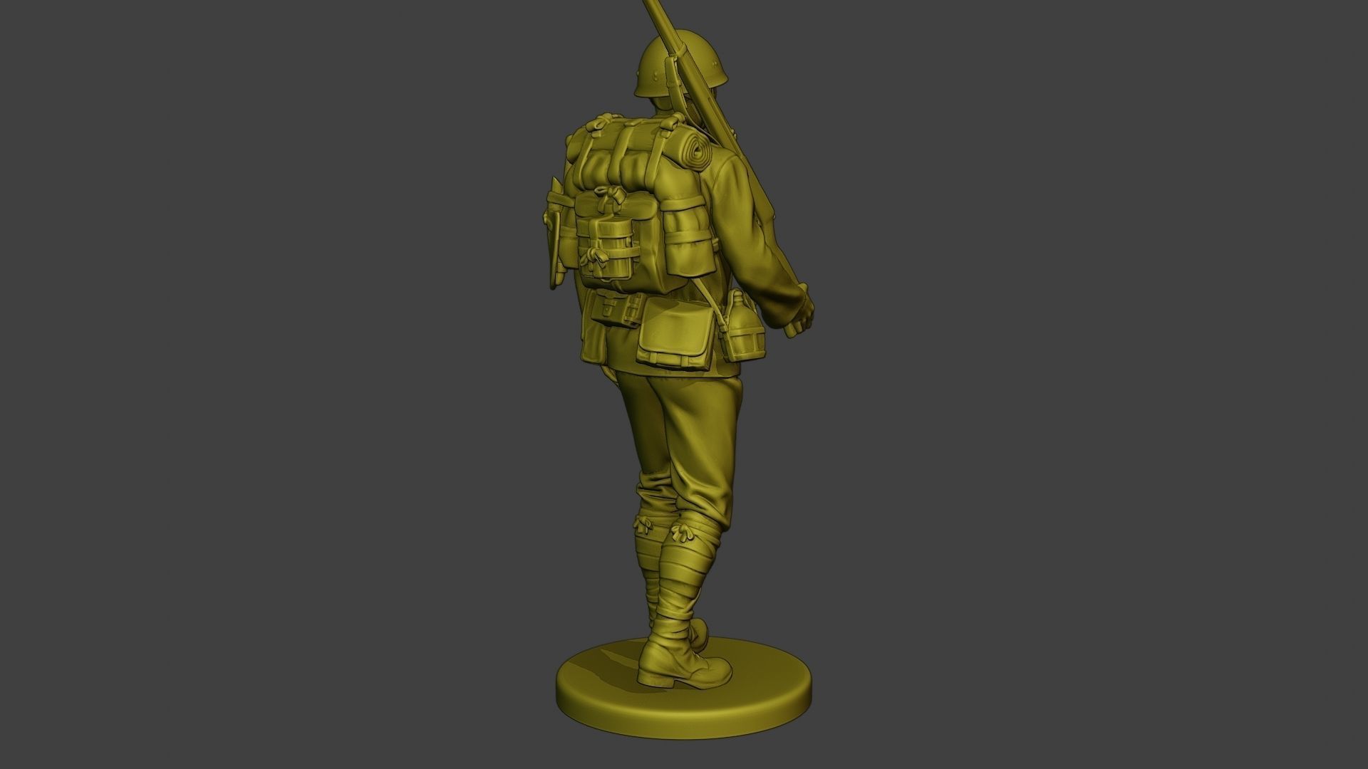 Japanese soldier ww2 Walk J1 3D print model_7