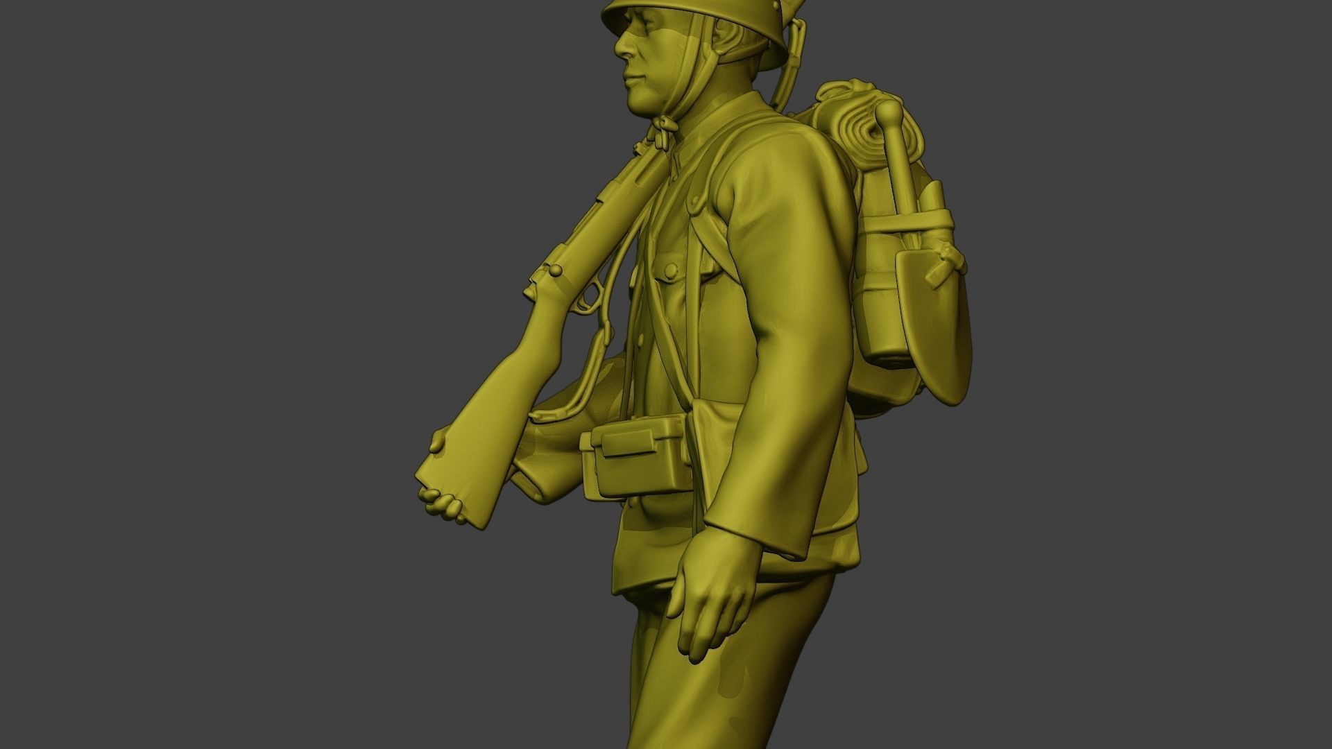 Japanese soldier ww2 Walk J1 3D print model_17