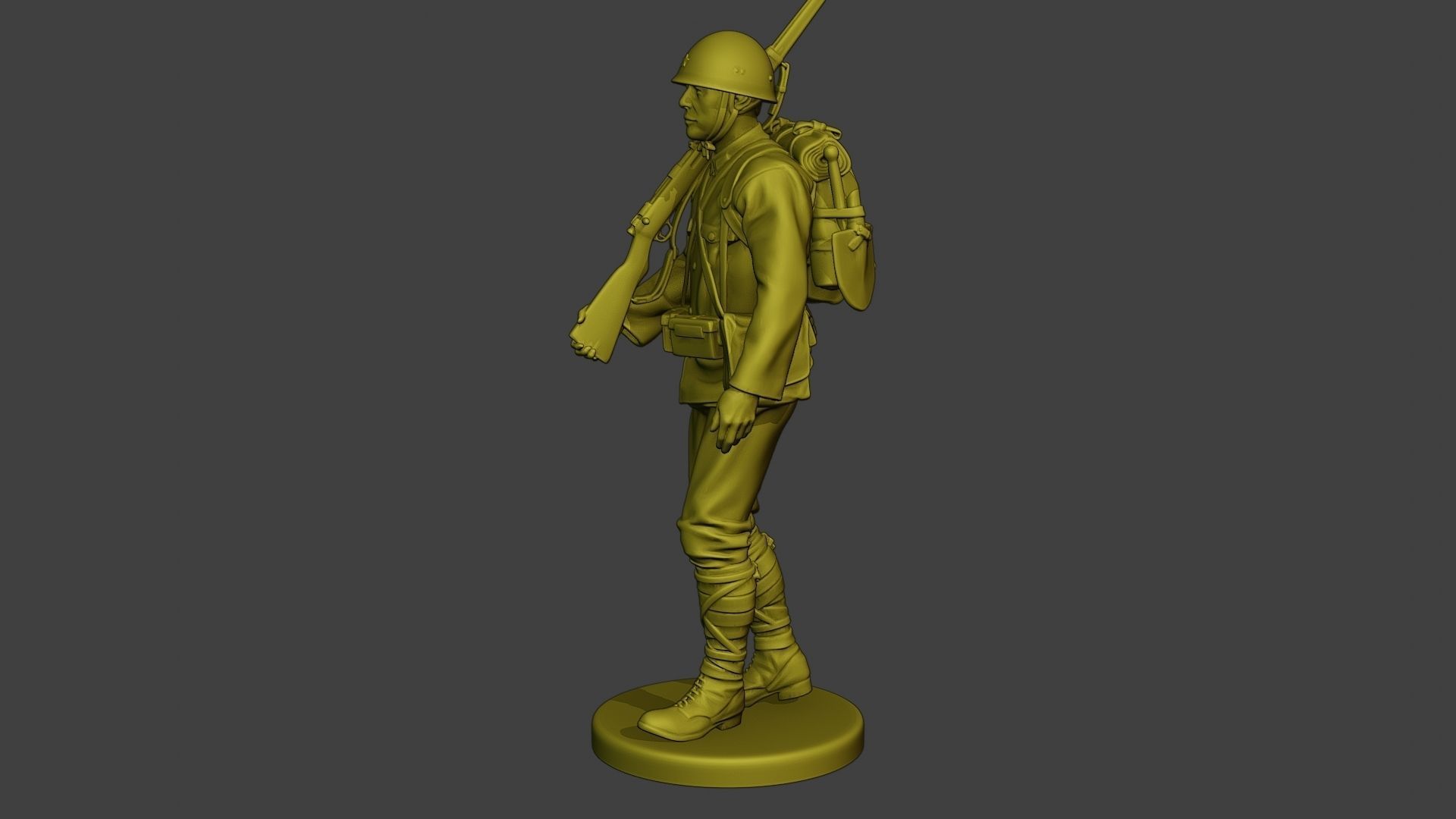 Japanese soldier ww2 Walk J1 3D print model_3