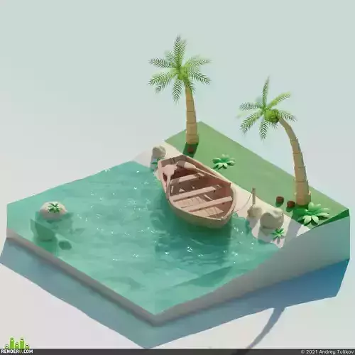 Tropical Scene in Blender
