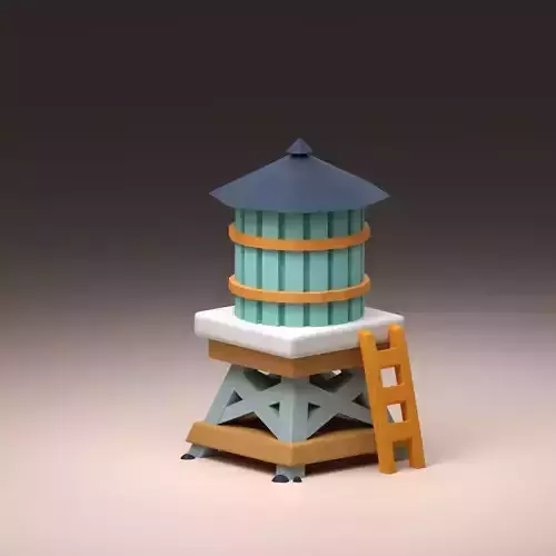 Water Tank Low-poly 3D model