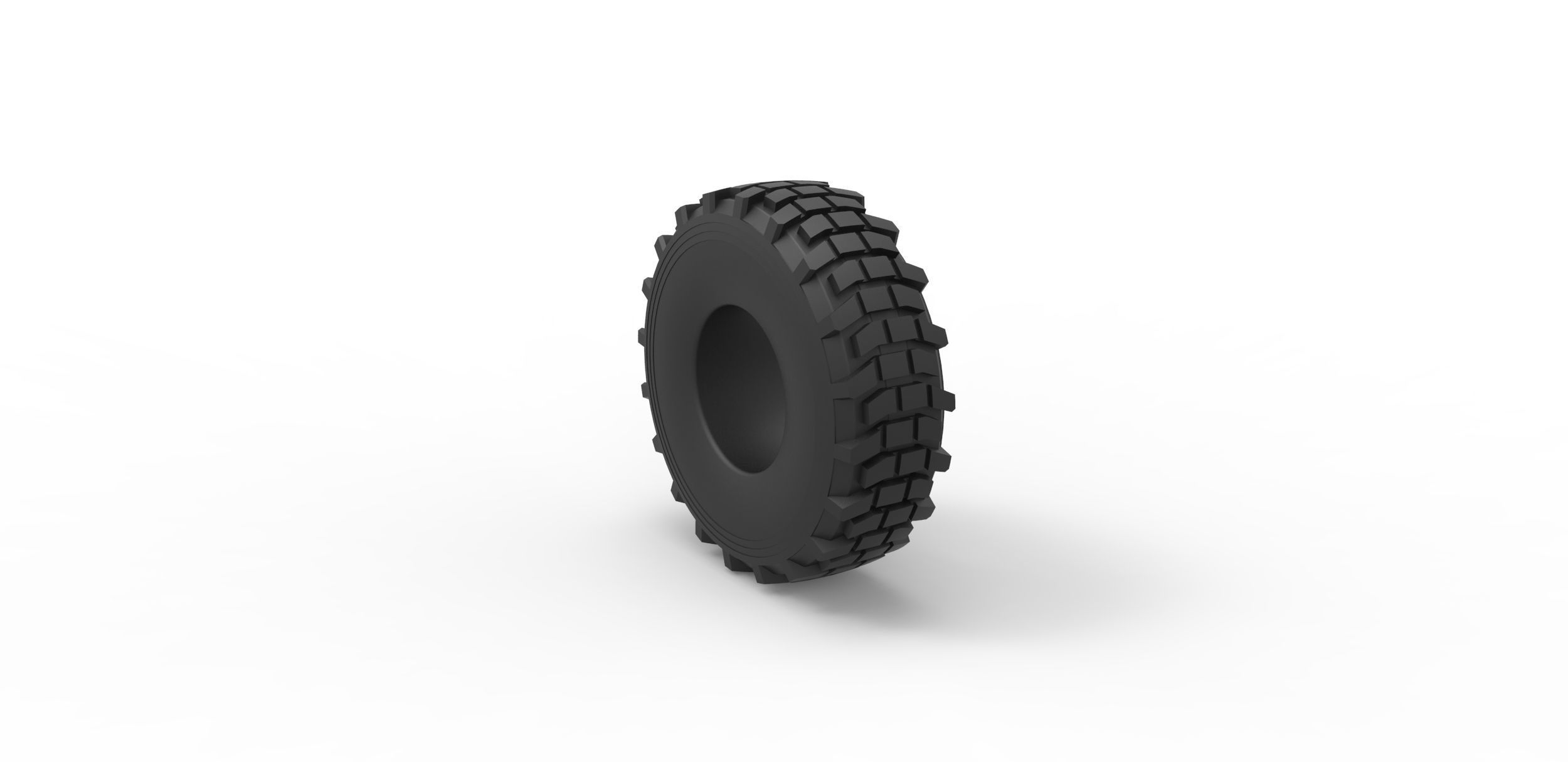 Military truck tire 5 Scale 1 to 25 3D print model_7