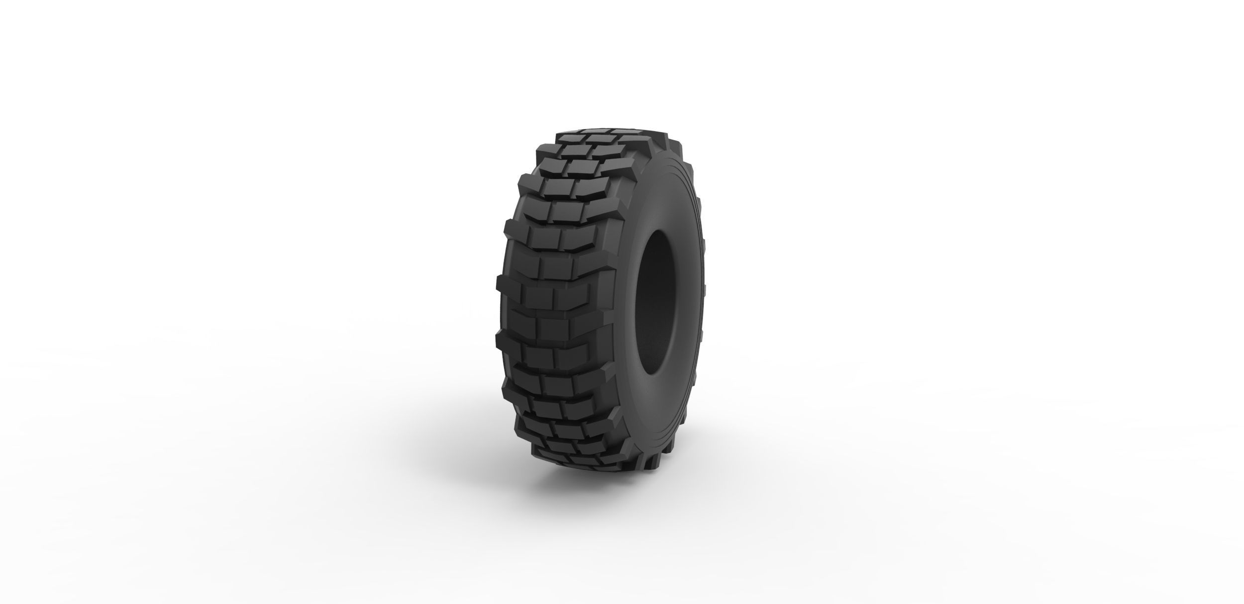 Military truck tire 5 Scale 1 to 25 3D print model_2