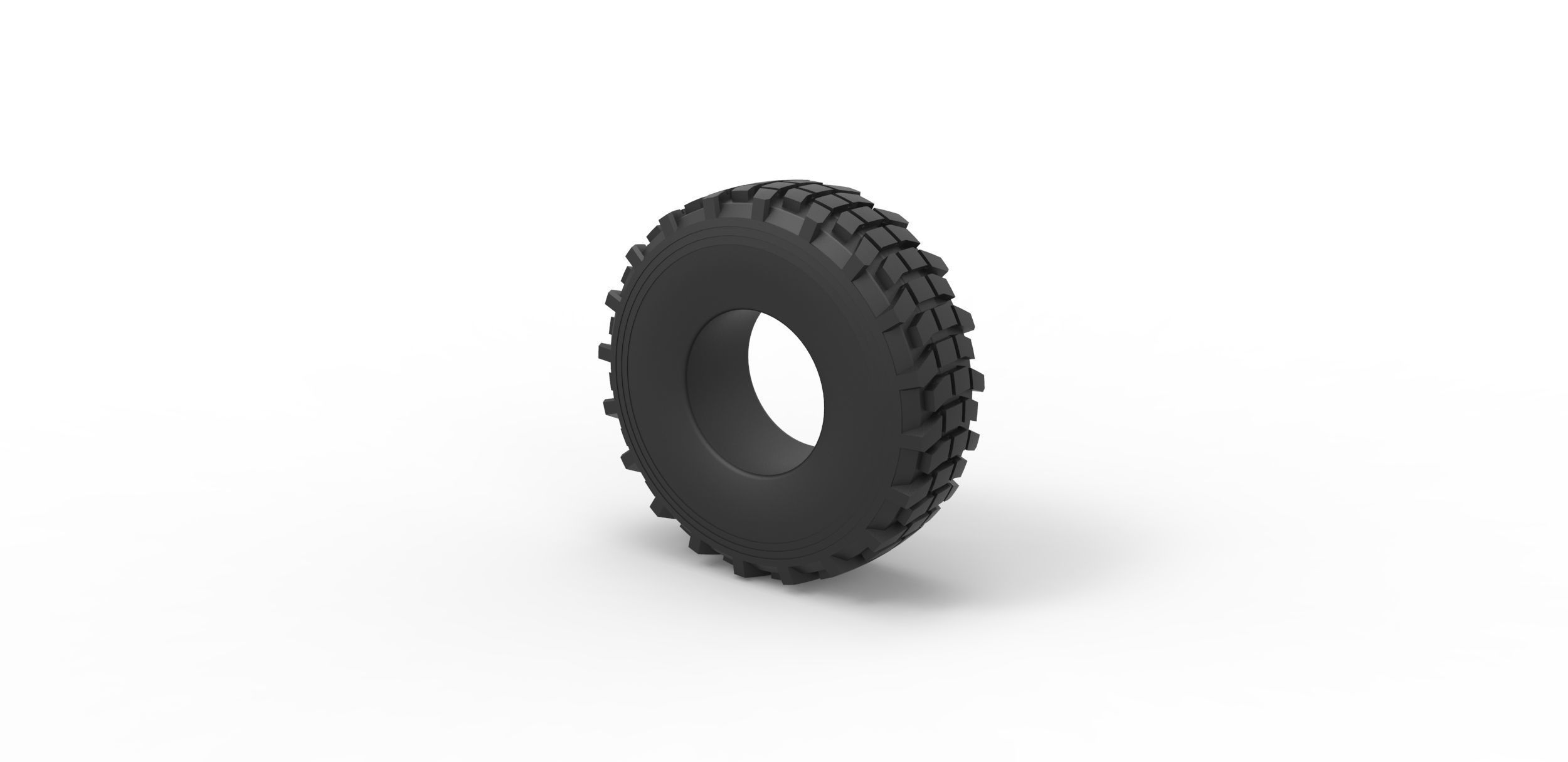 Military truck tire 5 Scale 1 to 25 3D print model_6
