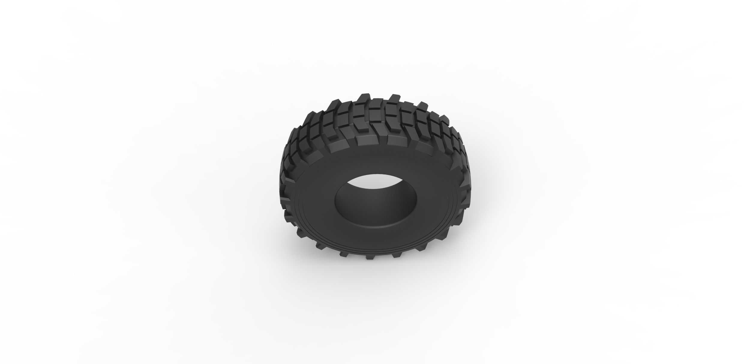 Military truck tire 5 Scale 1 to 25 3D print model_5