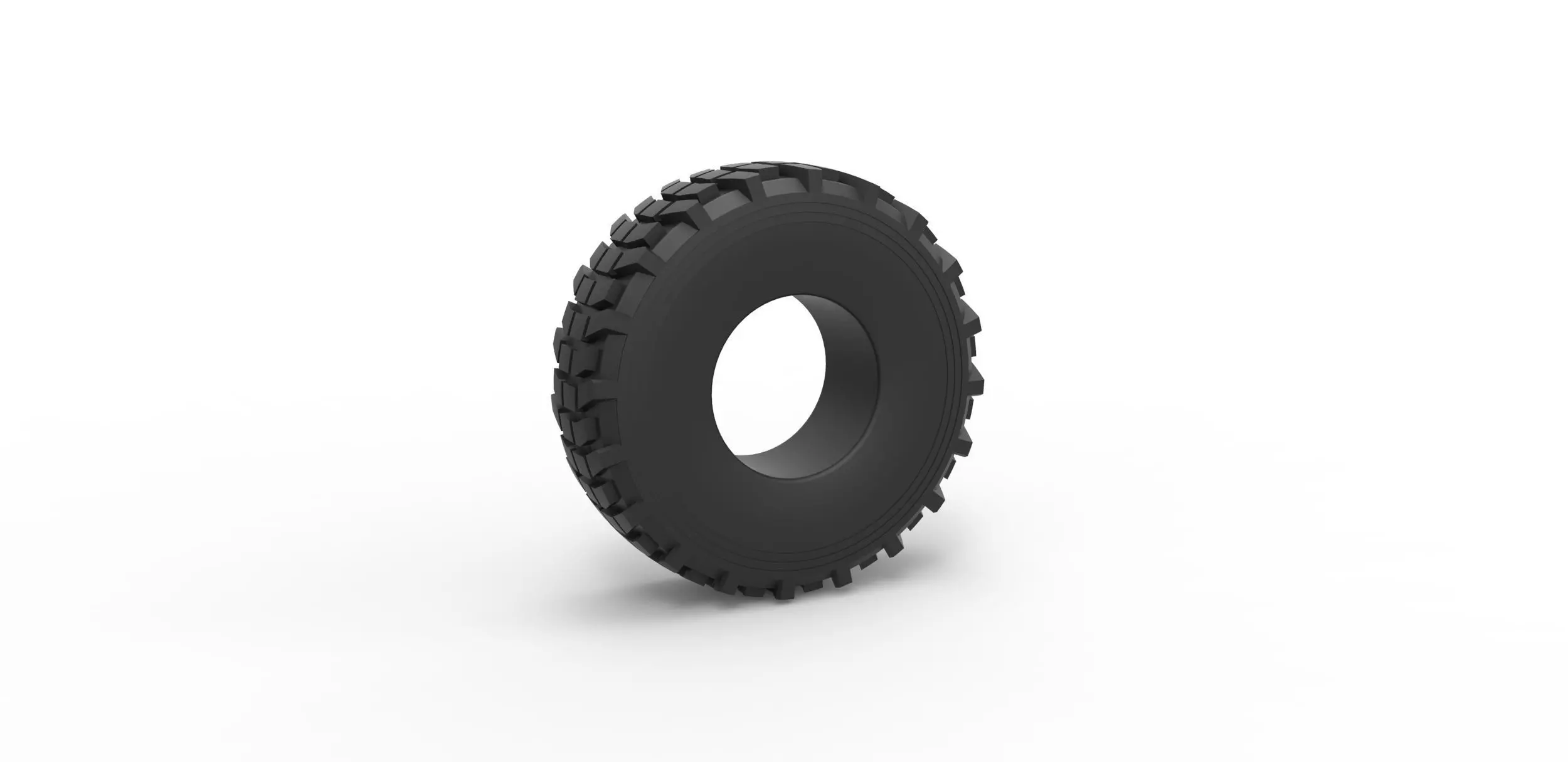 Military truck tire 5 Scale 1 to 25 3D print model_0