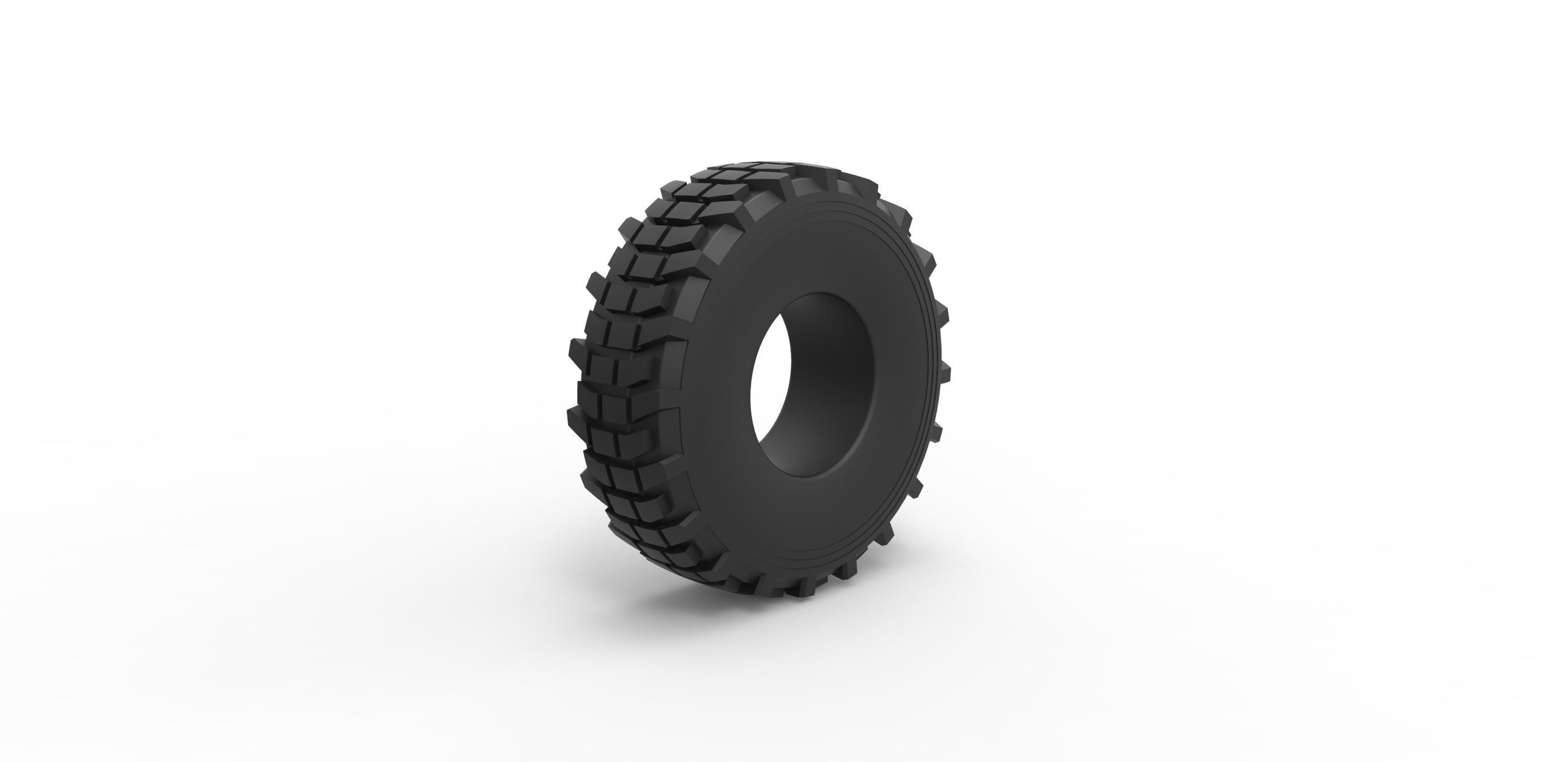 Military truck tire 5 Scale 1 to 25 3D print model_1