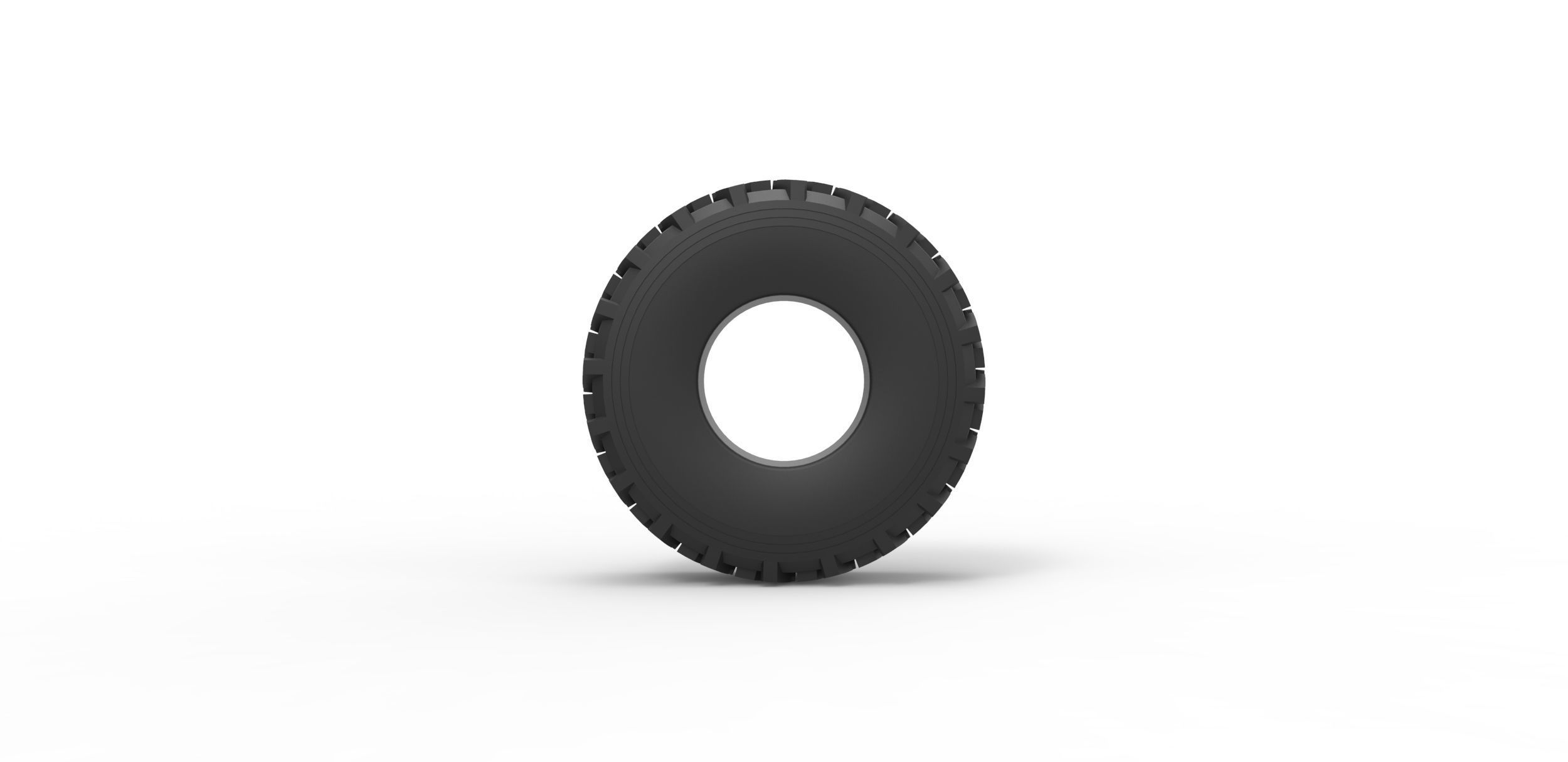 Military truck tire 5 Scale 1 to 25 3D print model_4