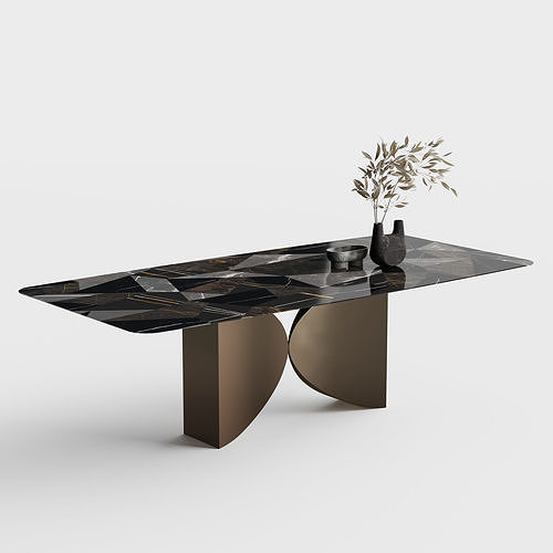 Lago Meet Table with Vase Decoration 3D model