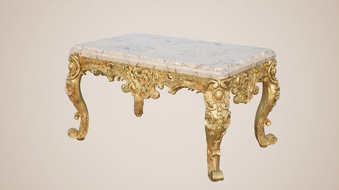 Rococo-styled Coffee Table 3D model