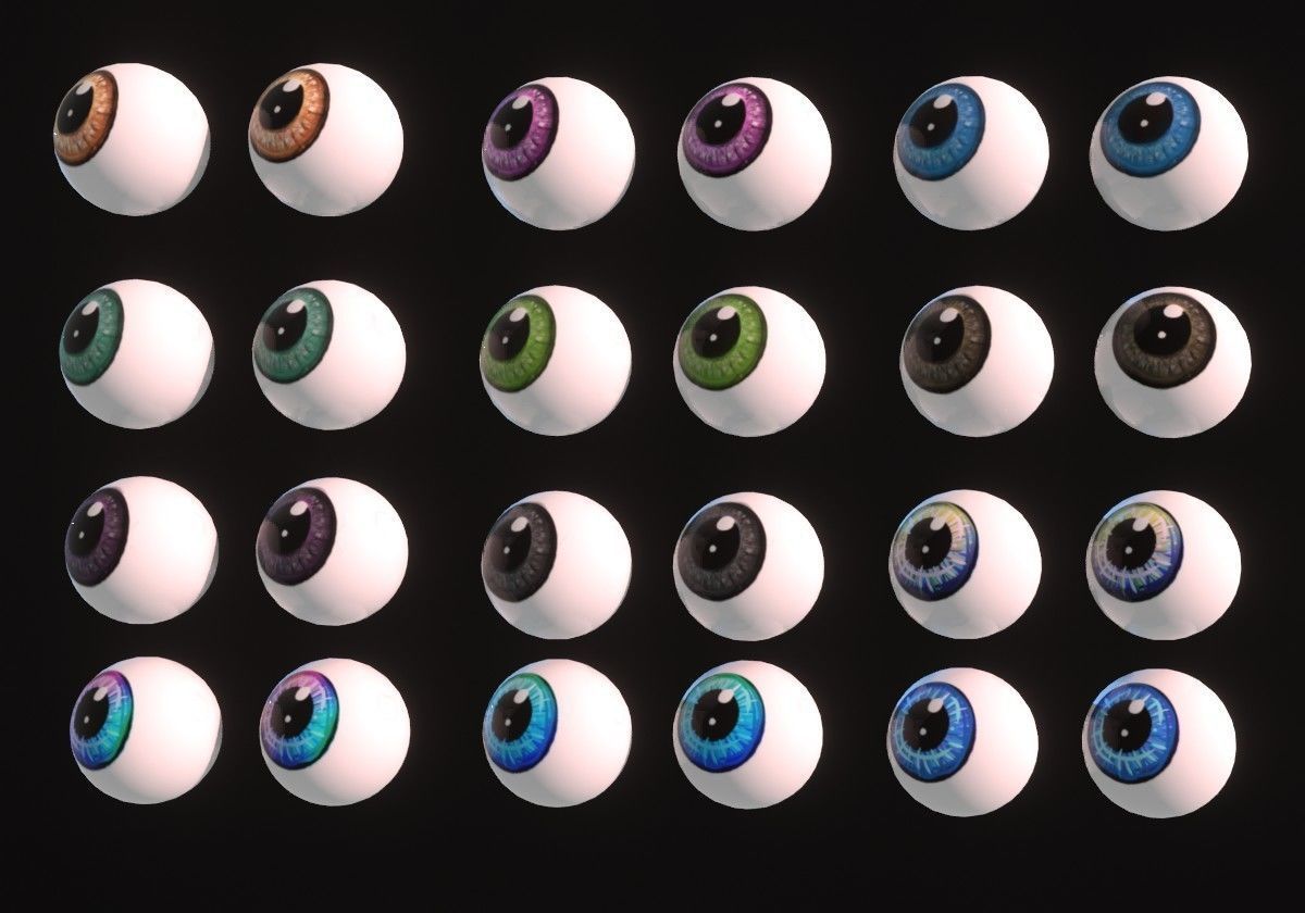 12 eye textures pack Low-poly 3D model_3