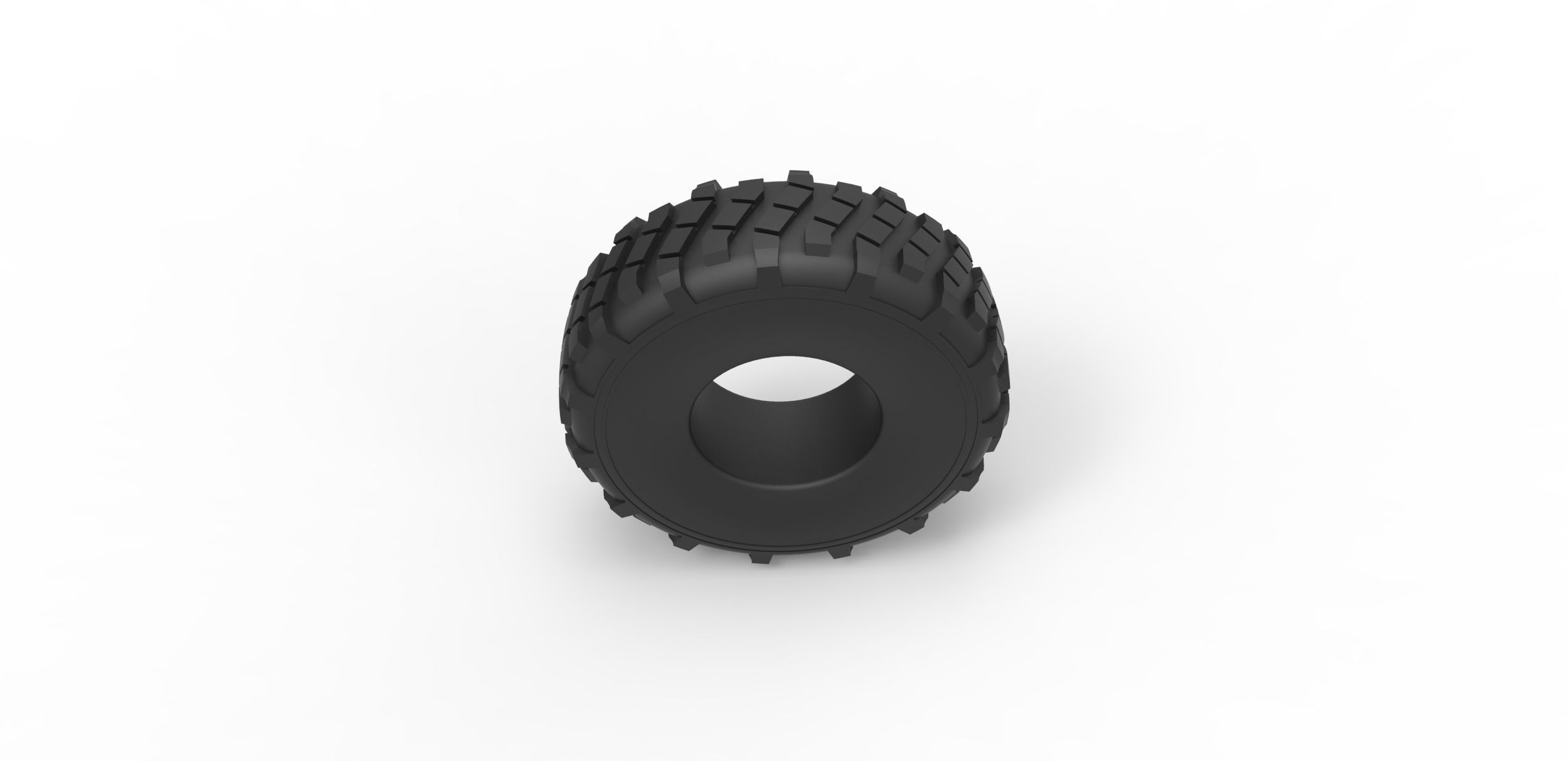 Military truck tire 6 Scale 1 to 25 3D print model_5