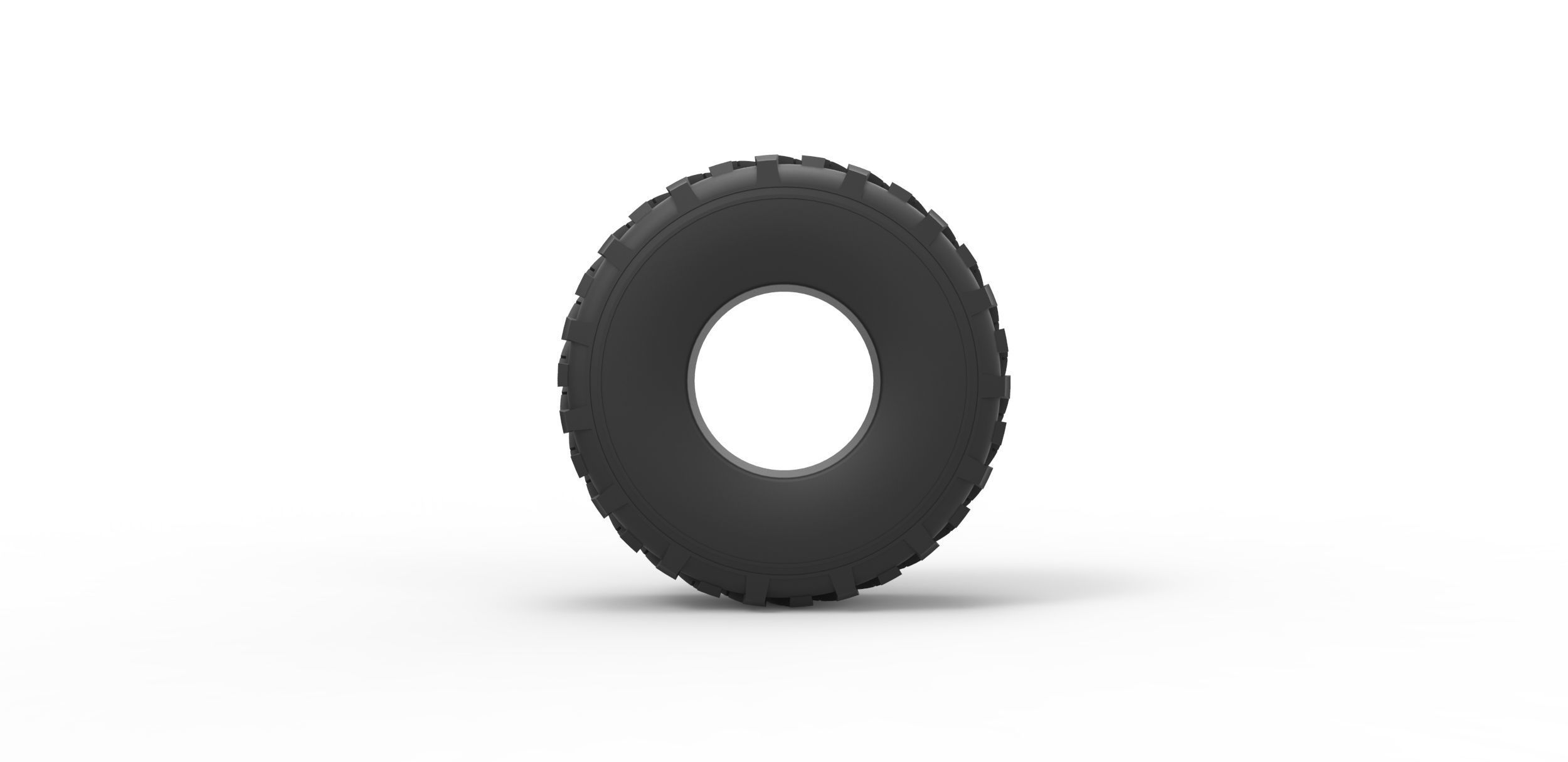Military truck tire 6 Scale 1 to 25 3D print model_4