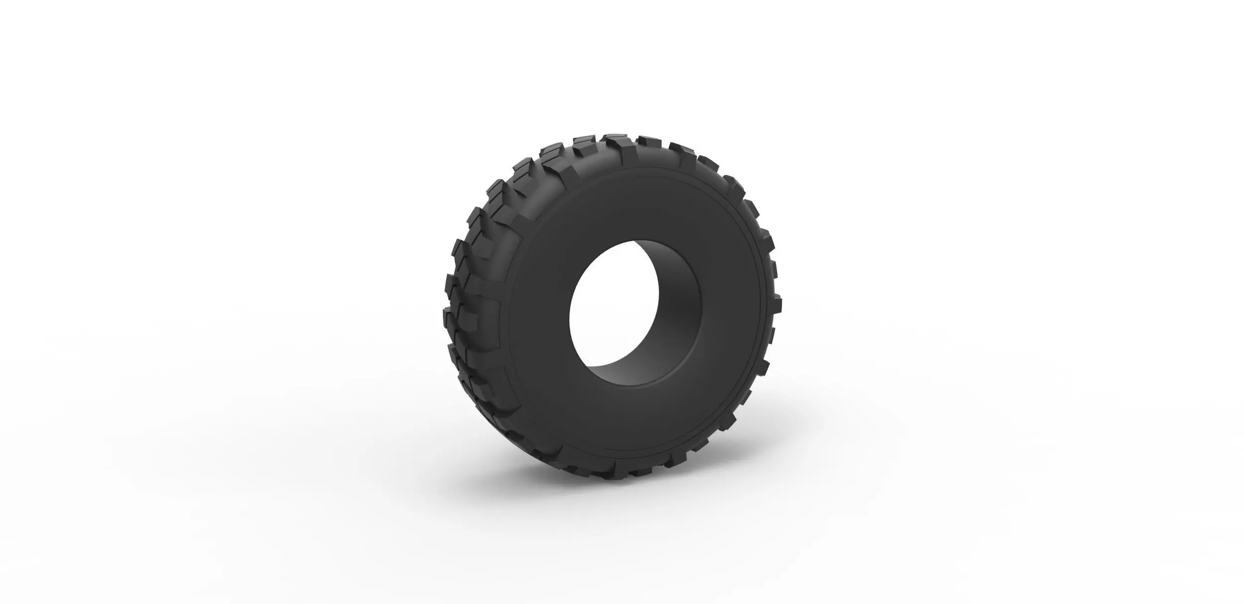 Military truck tire 6 Scale 1 to 25 3D print model_0