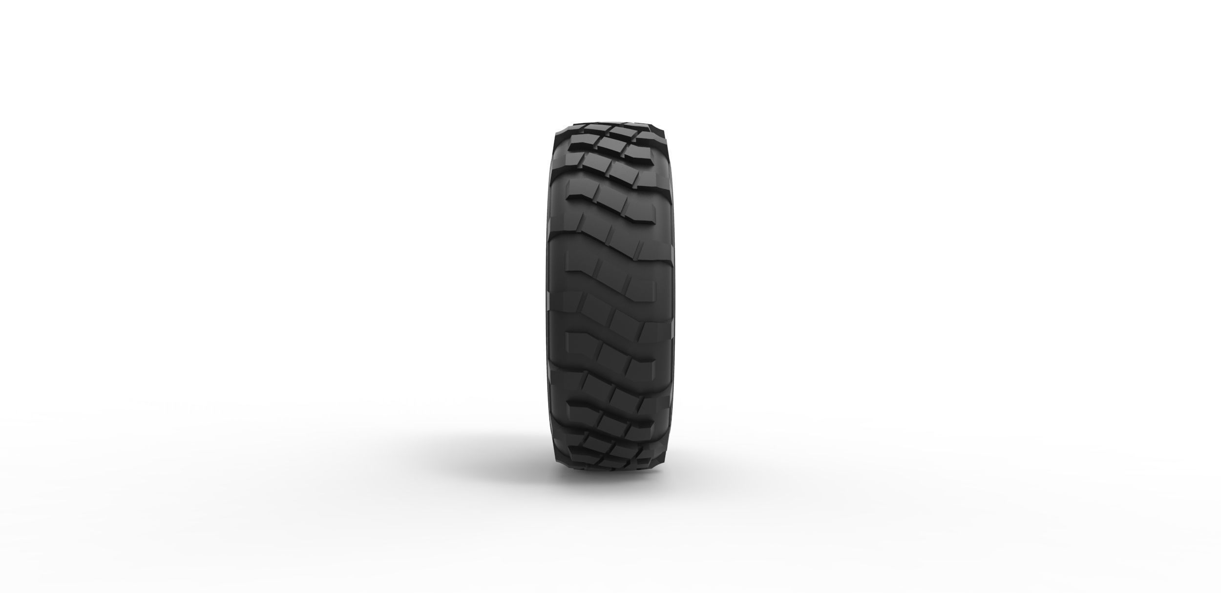 Military truck tire 6 Scale 1 to 25 3D print model_3