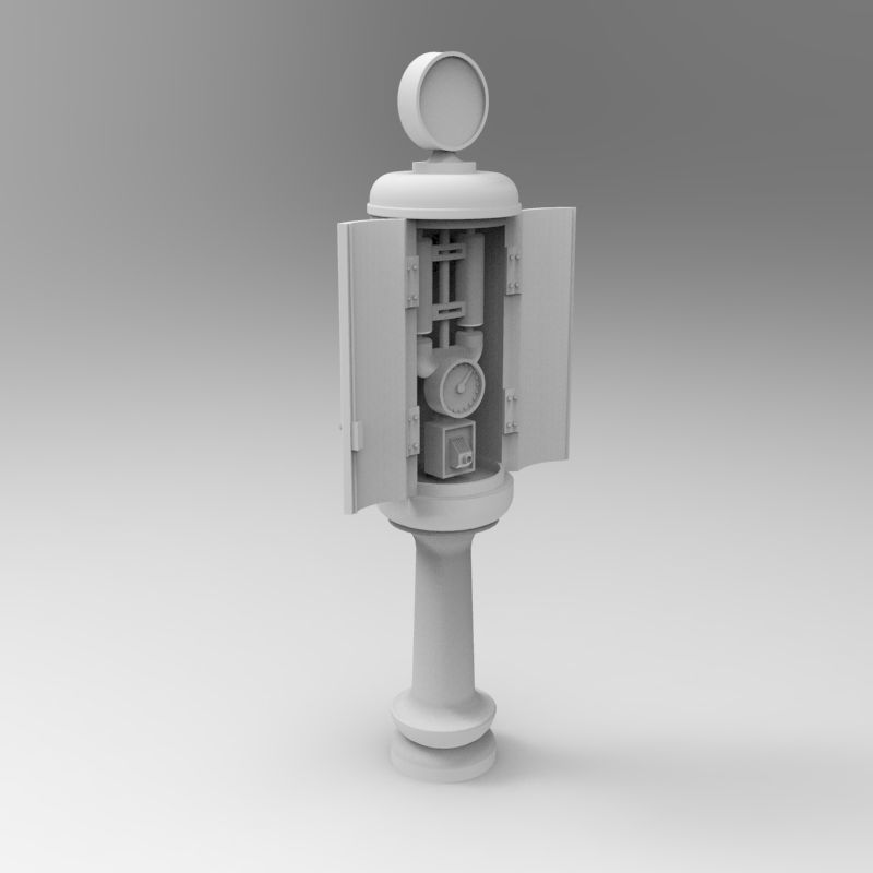 Gas Station Pump 1935-1940 - 1-35 scale diorama accessory 3D print model_21