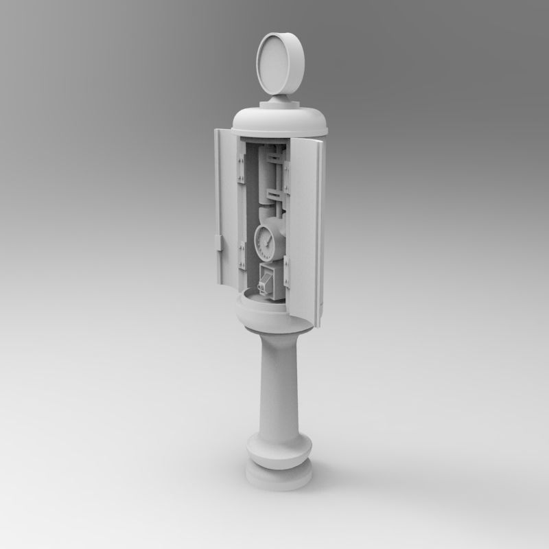 Gas Station Pump 1935-1940 - 1-35 scale diorama accessory 3D print model_13