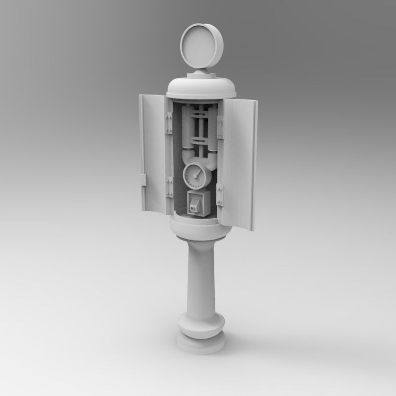 Gas Station Pump 1935-1940 - 1-35 scale diorama accessory 3D print model_12