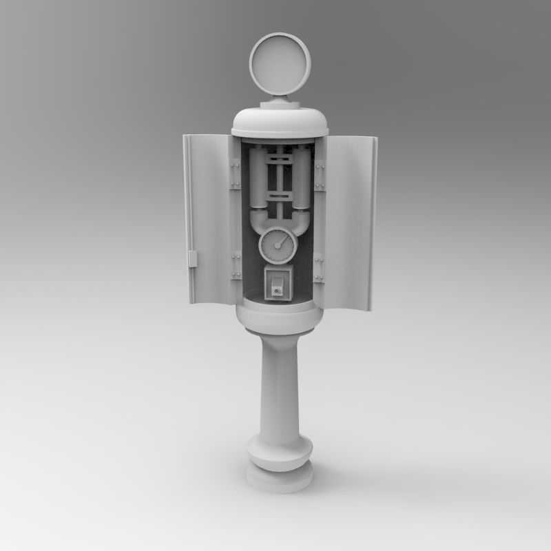 Gas Station Pump 1935-1940 - 1-35 scale diorama accessory 3D print model_18