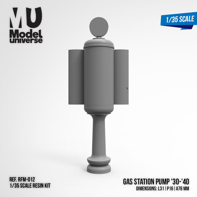 Gas Station Pump 1935-1940 - 1-35 scale diorama accessory 3D print model_3