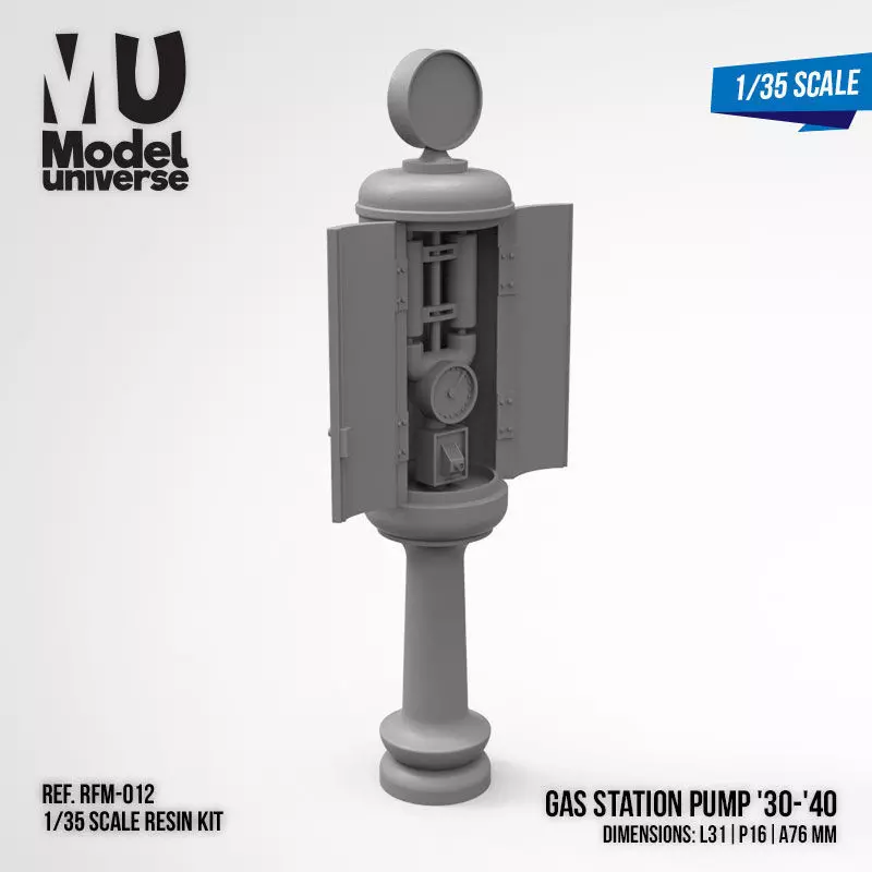 Gas Station Pump 1935-1940 - 1-35 scale diorama accessory 3D print model_0