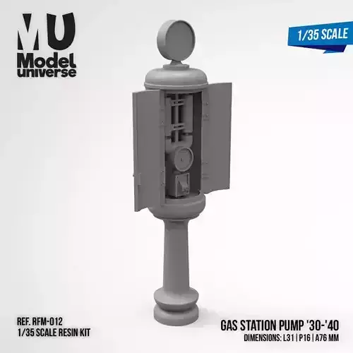 Gas Station Pump 1935-1940 - 1-35 scale diorama accessory