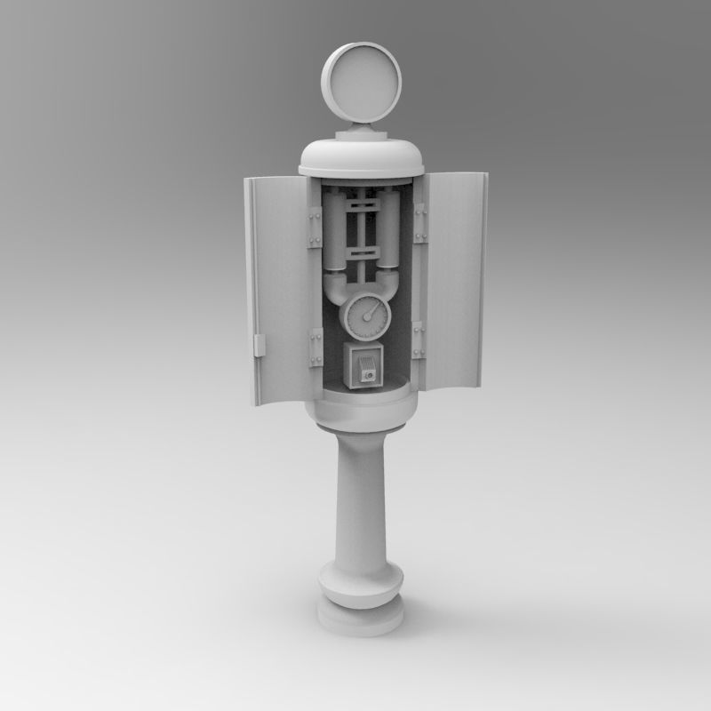 Gas Station Pump 1935-1940 - 1-35 scale diorama accessory 3D print model_10