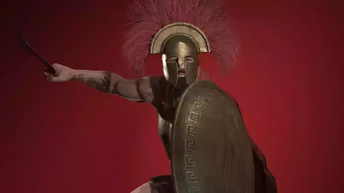 Ailiyos Greek Spartan Hoplite 3D model