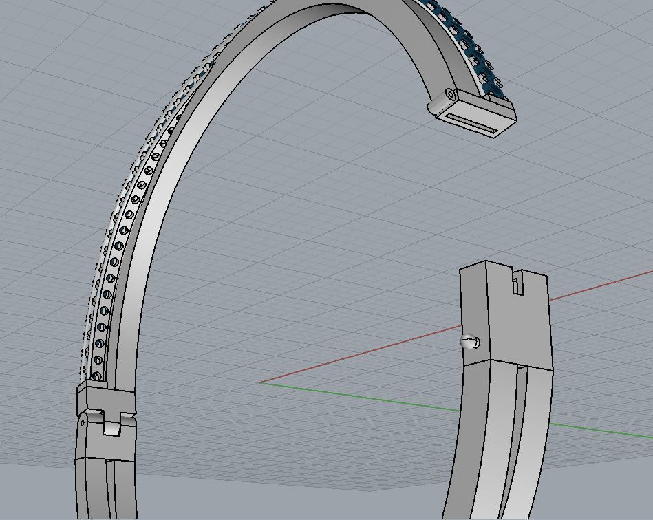 Bracelet gold bangle with diamonds 3D print model_8