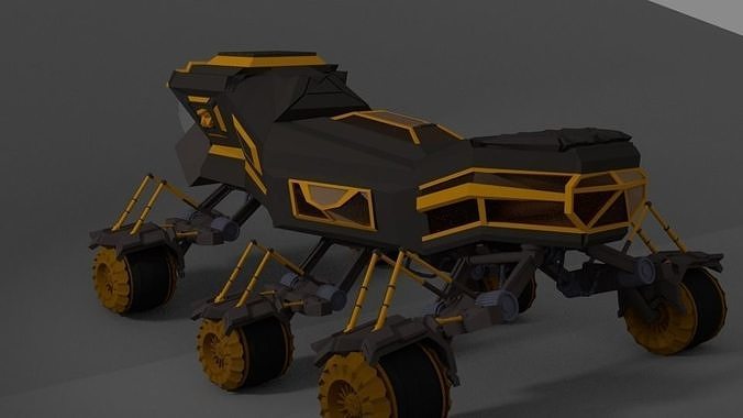 Sci-Fi Space Rover Free low-poly 3D model