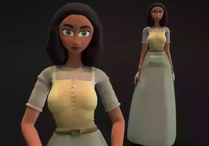 middle age woman Low-poly 3D model