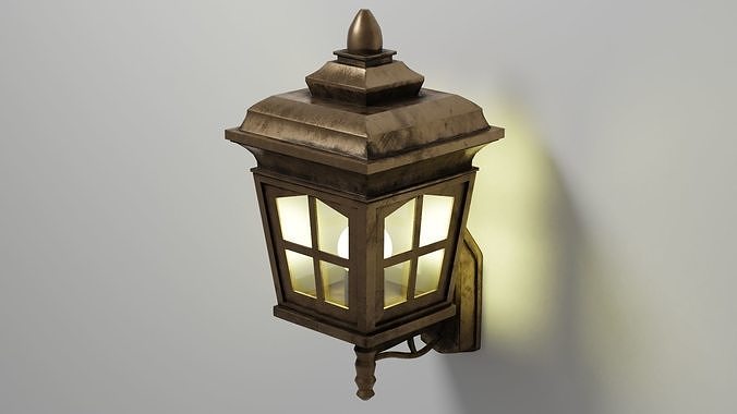 wall lamp lantern Free low-poly 3D model