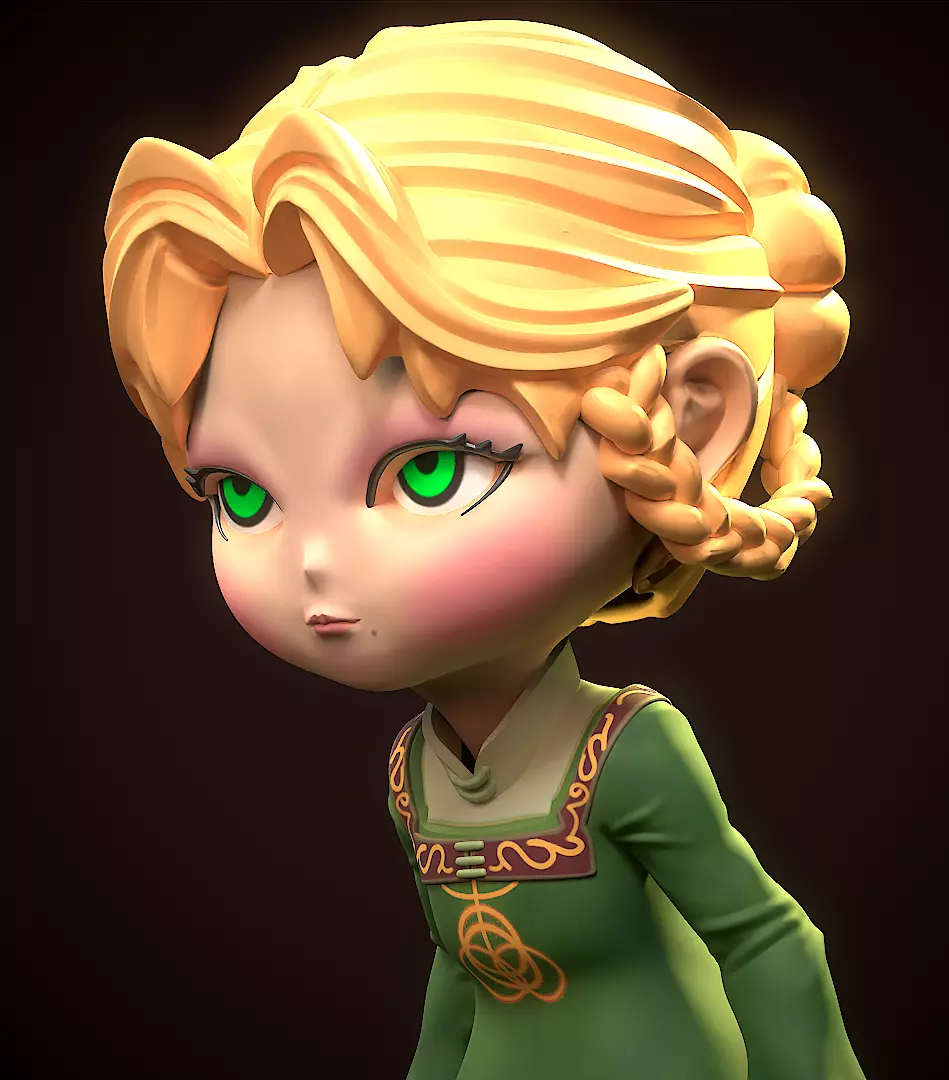 Rya  Chibi Elden ring 3D print model_0
