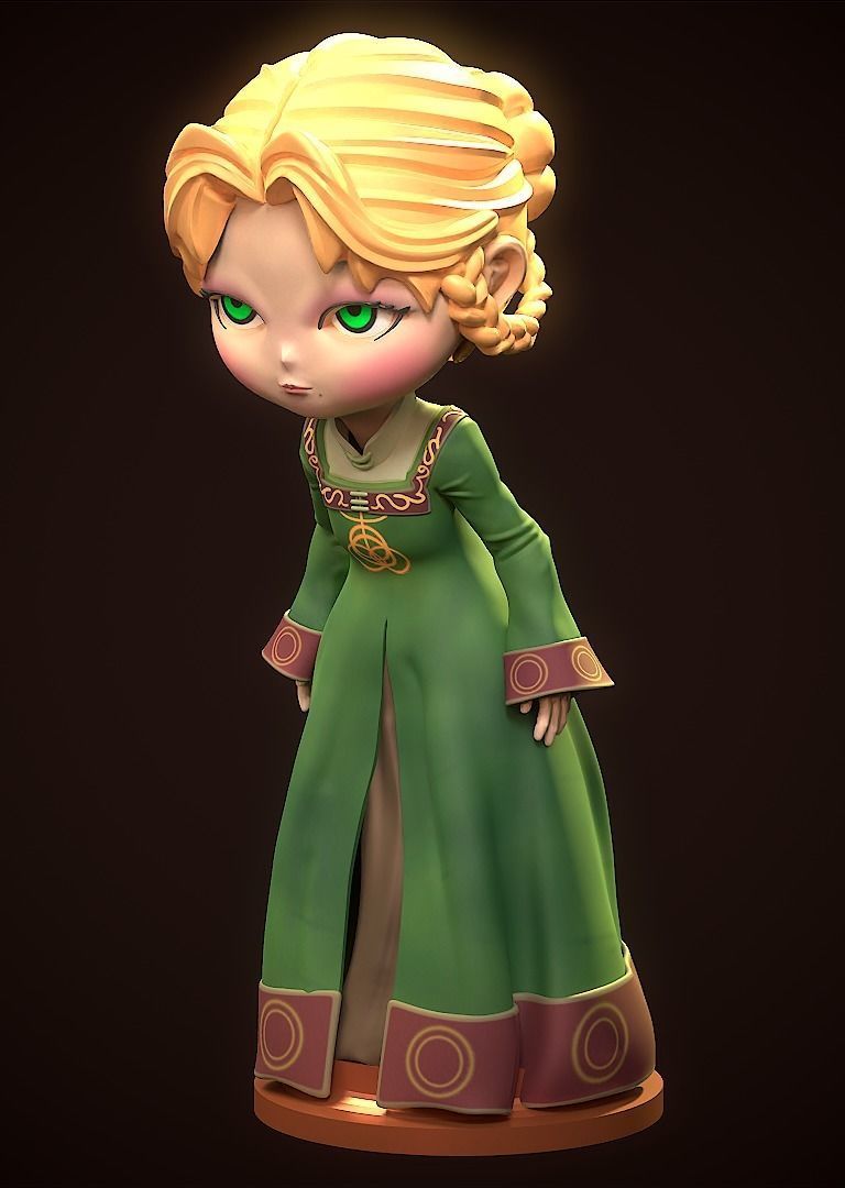 Rya  Chibi Elden ring 3D print model_1