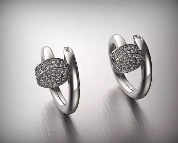 Cufflinks two rings with diamonds