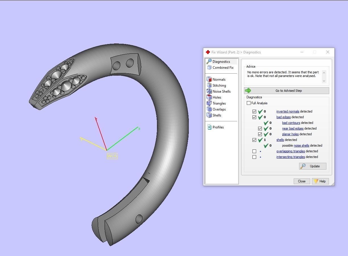 Cufflinks two rings with diamonds 3D print model_4