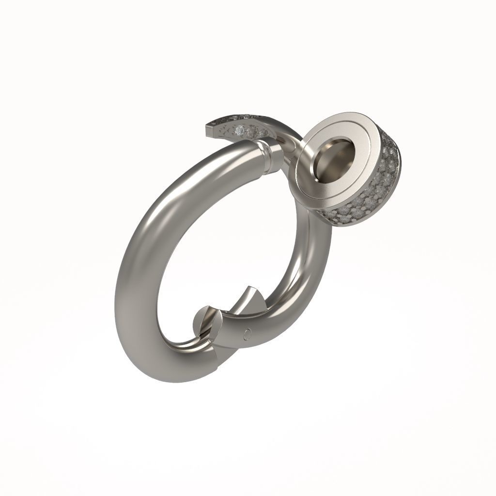 Cufflinks two rings with diamonds 3D print model_10