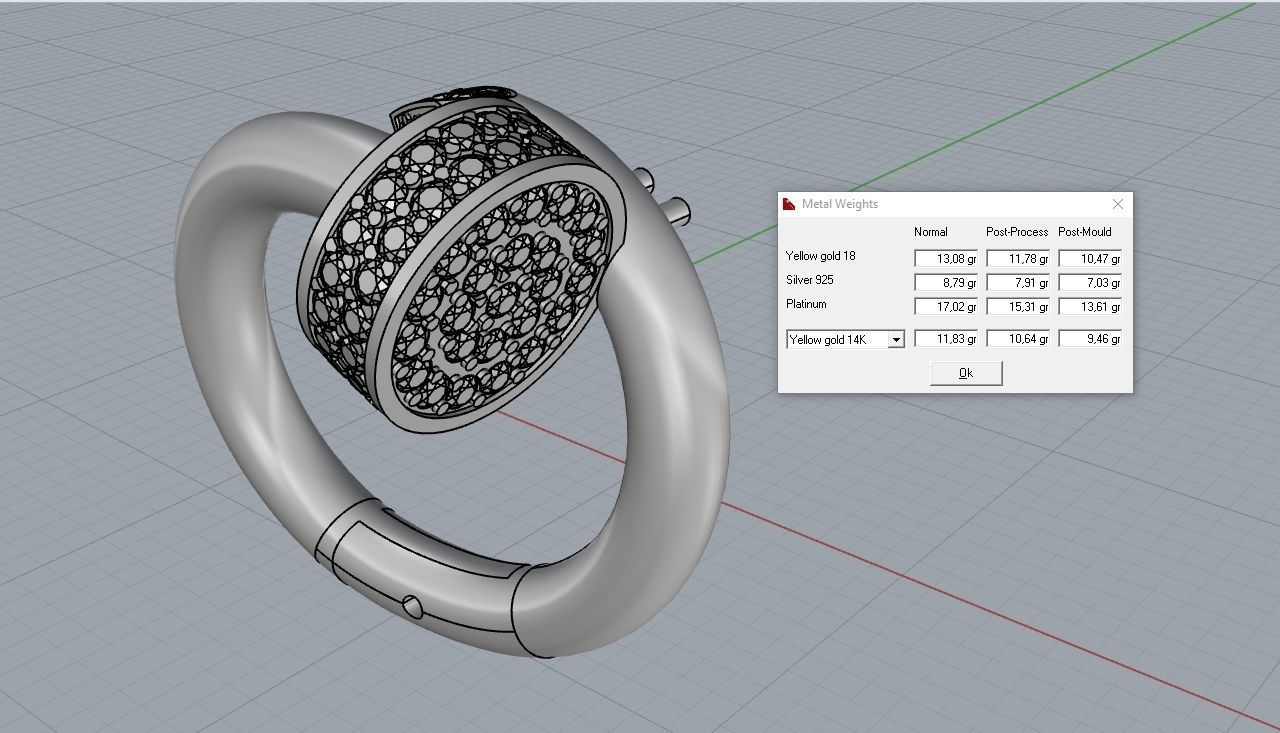 Cufflinks two rings with diamonds 3D print model_13