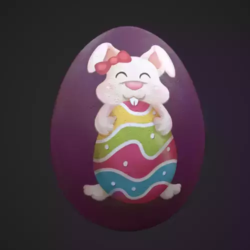 Easter Egg Bunny Burgundy 