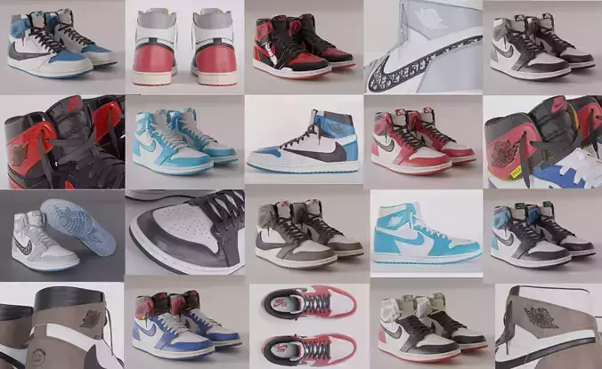 Jordan 1 Hype  3D Model Collection