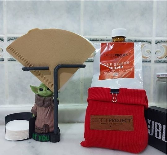 Baby Yoda Holding Coffee Filters 3D print model