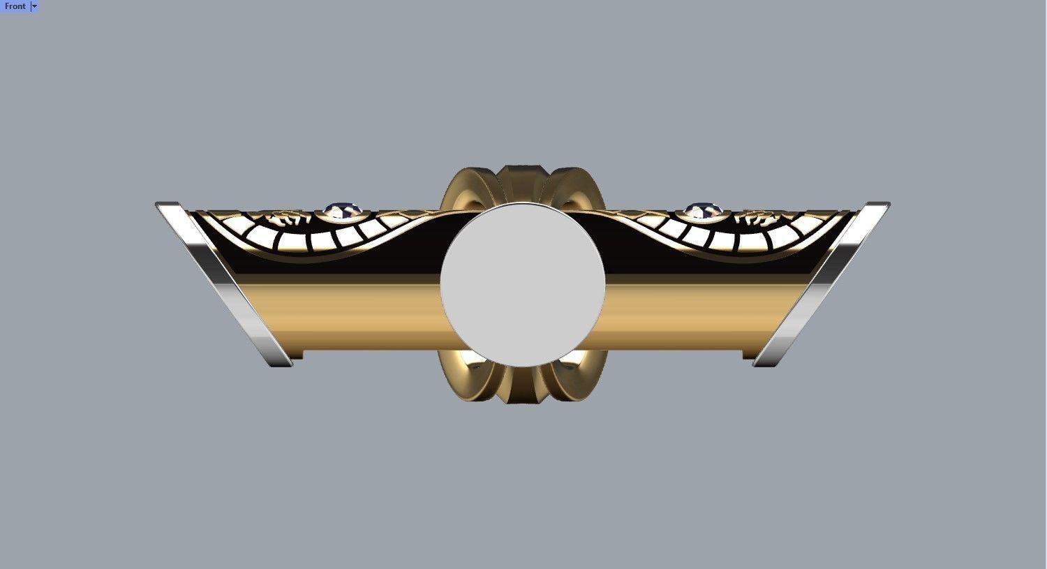 Cross-Dragons-Gems cross pendant in gold and silver 3D print model_2