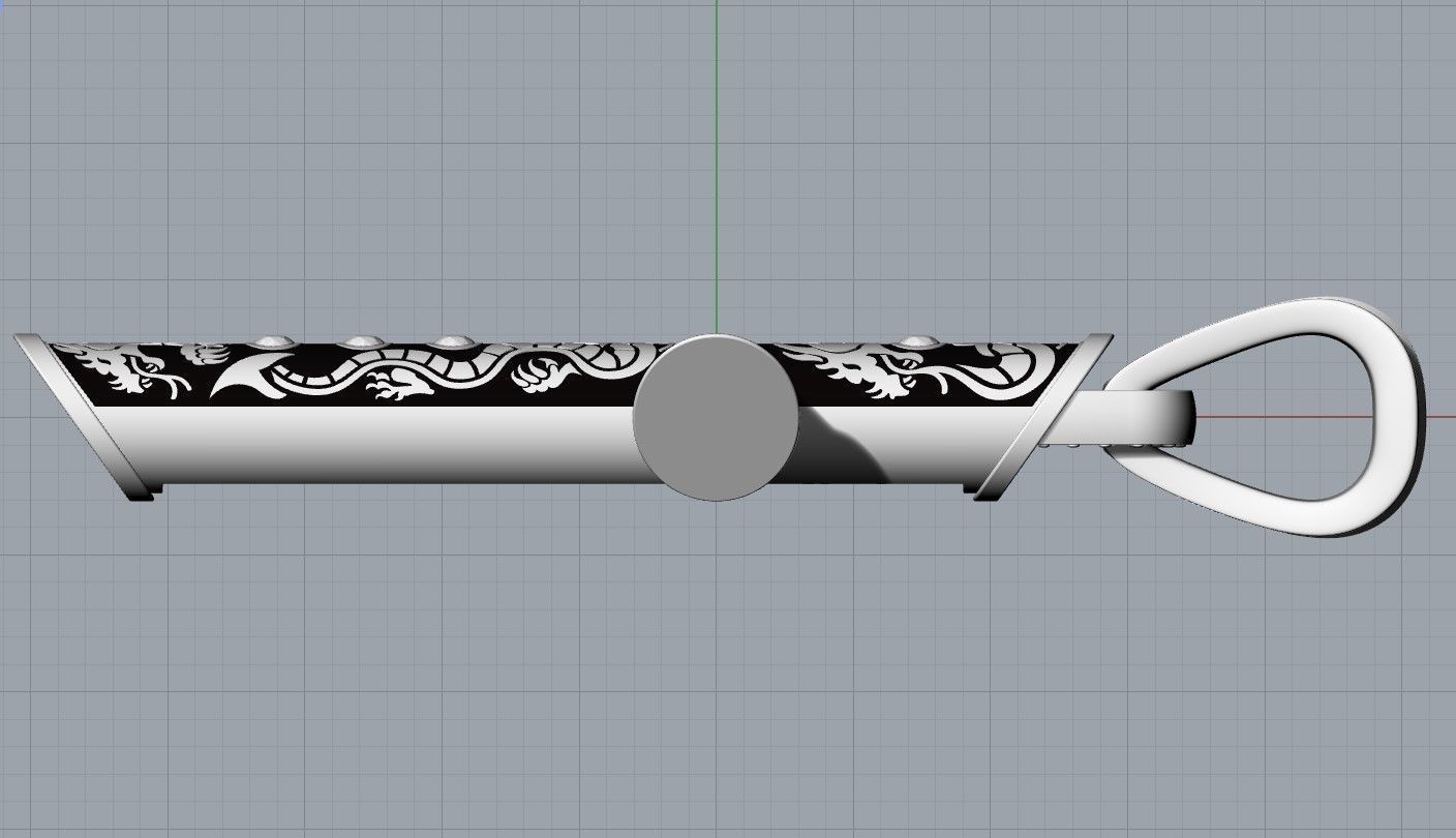 Cross-Dragons-Gems cross pendant in gold and silver 3D print model_8