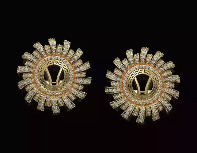 brilliant sun earrings 3D print model