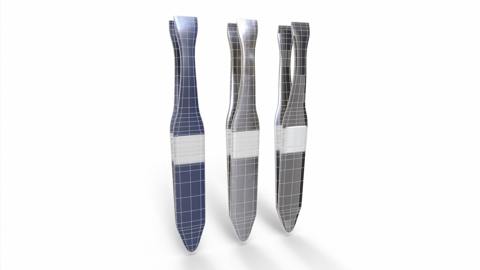 Tweezers plastic fish Low-poly 3D model_8