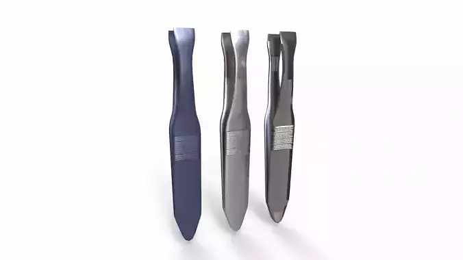 Tweezers plastic fish Low-poly 3D model