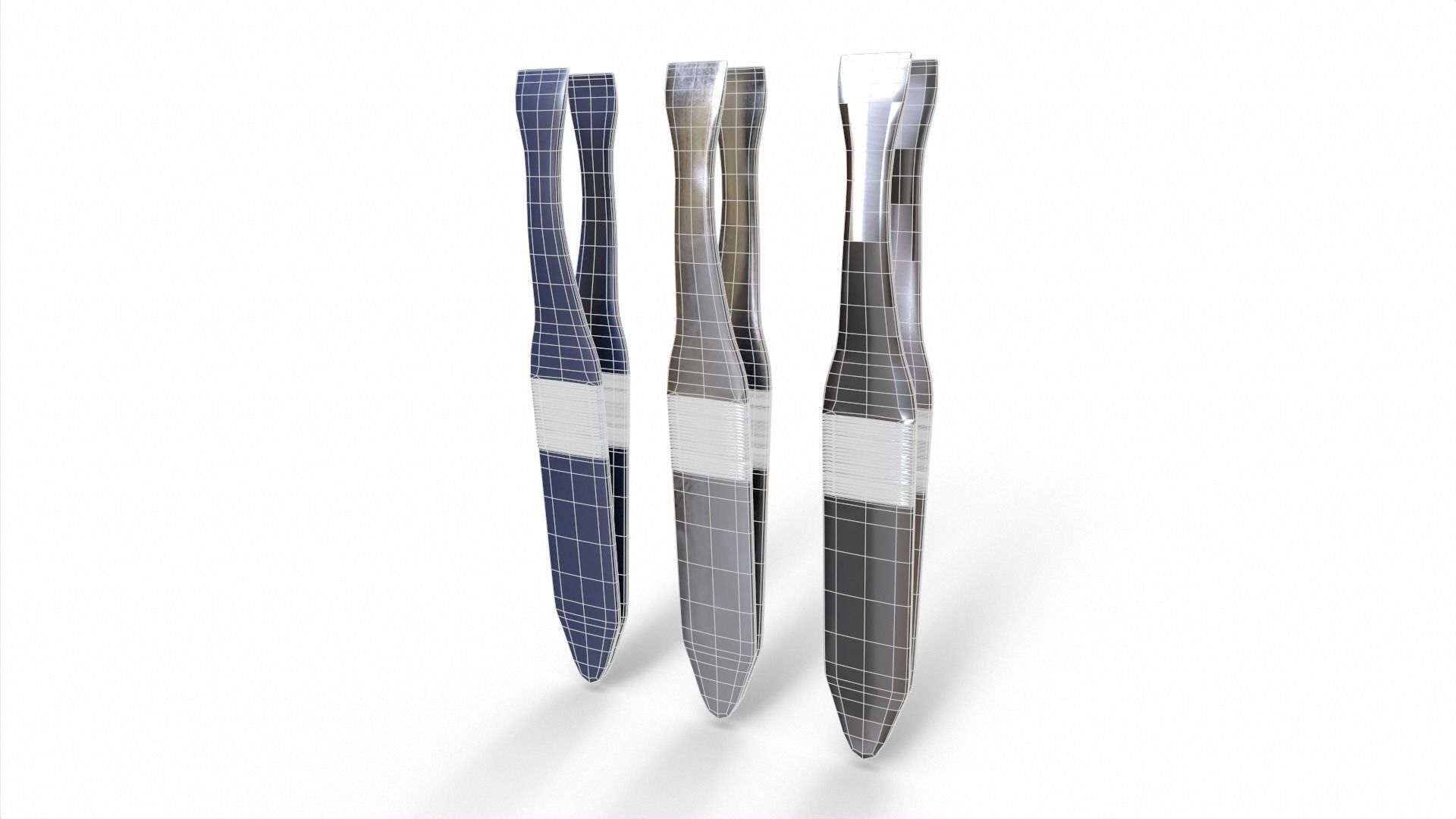 Tweezers plastic fish Low-poly 3D model_9